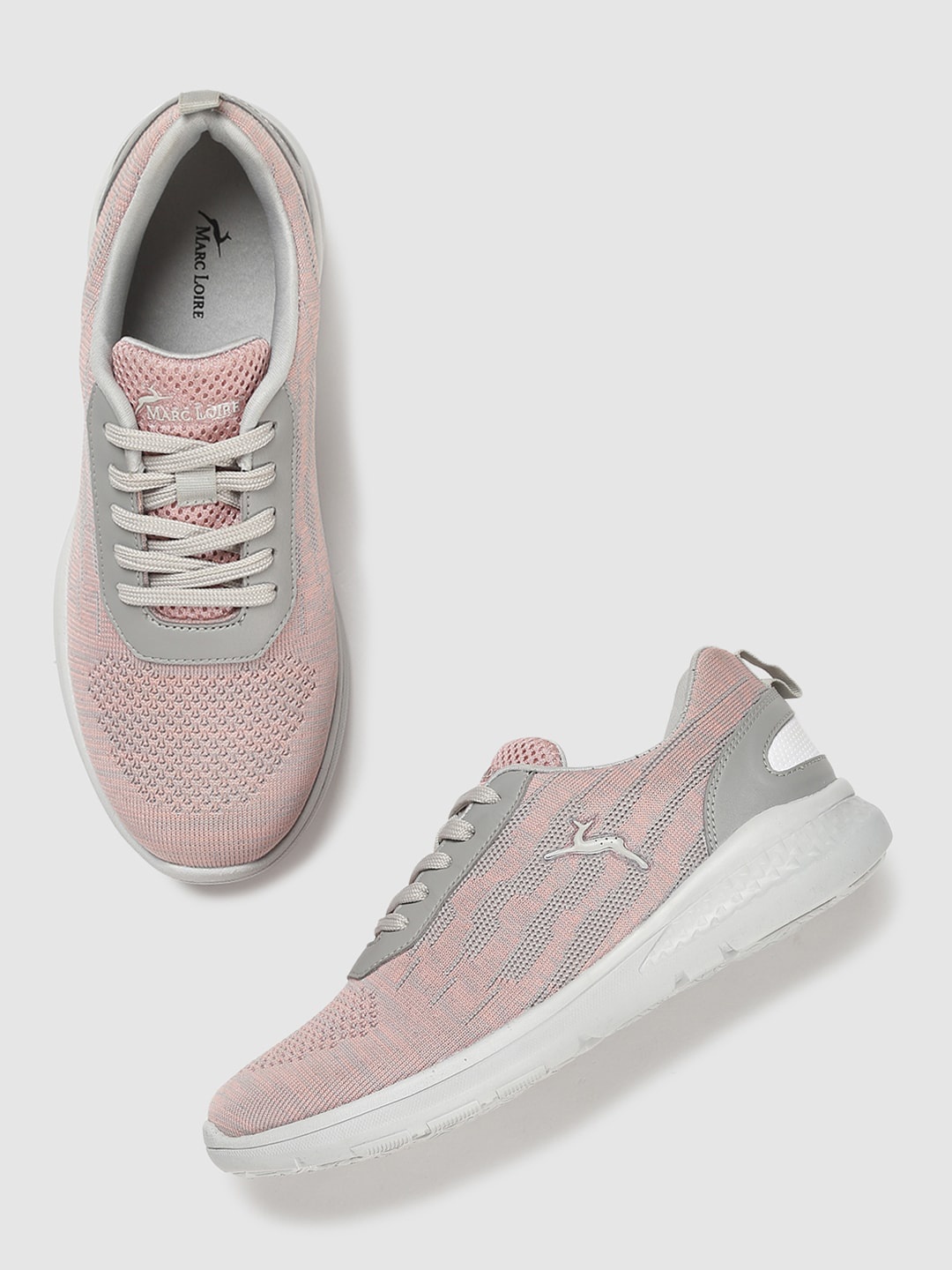 

Marc Loire Women Grey & Pink Colourblocked Lightweight Sneakers