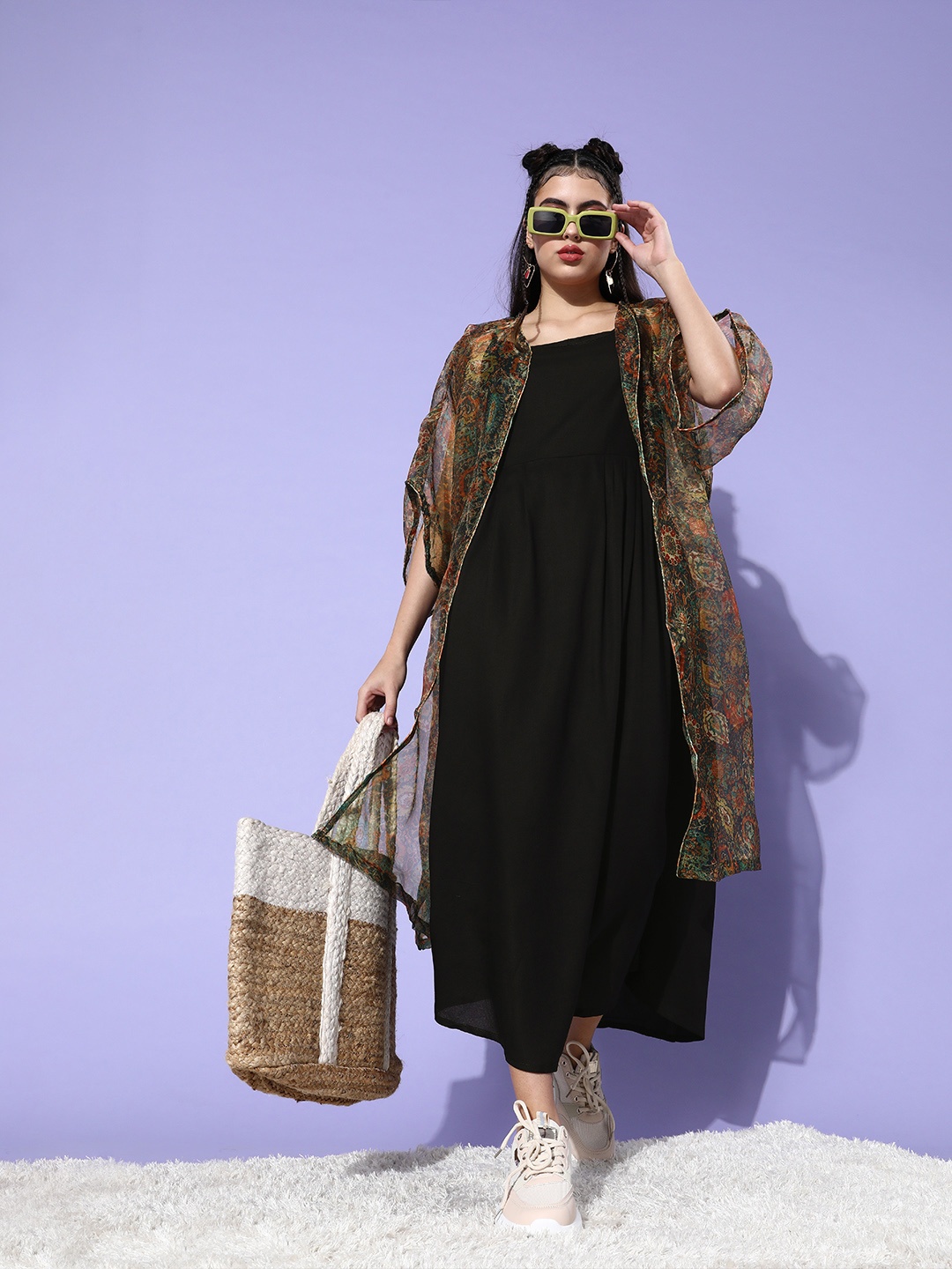 

InWeave Women Stylish Black Solid Slip Dress