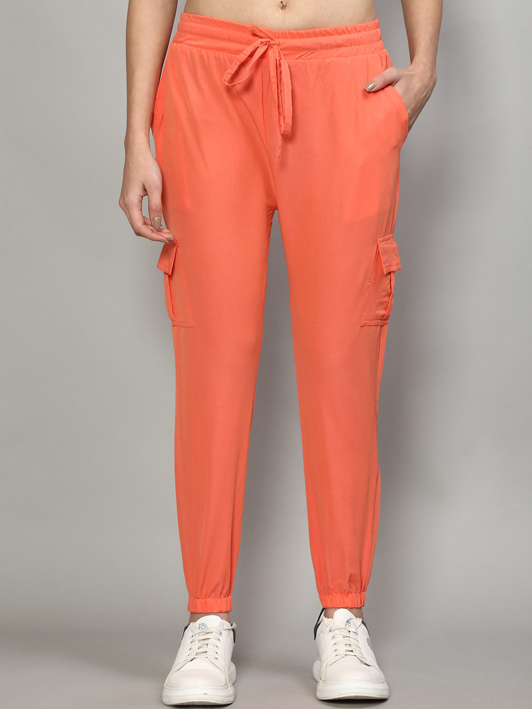 

GRACIT Women Peach Joggers Trousers
