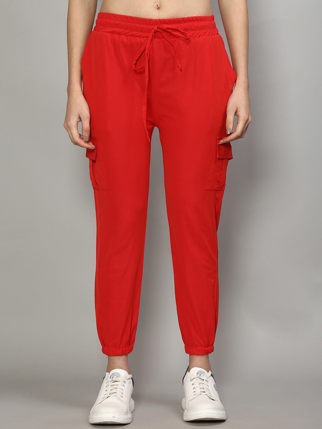 

GRACIT Women Red Joggers Trousers