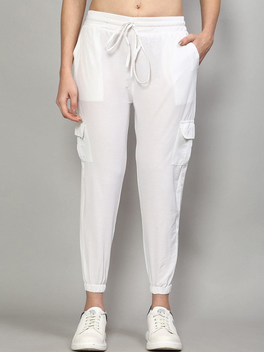 

GRACIT Women White Joggers Trousers