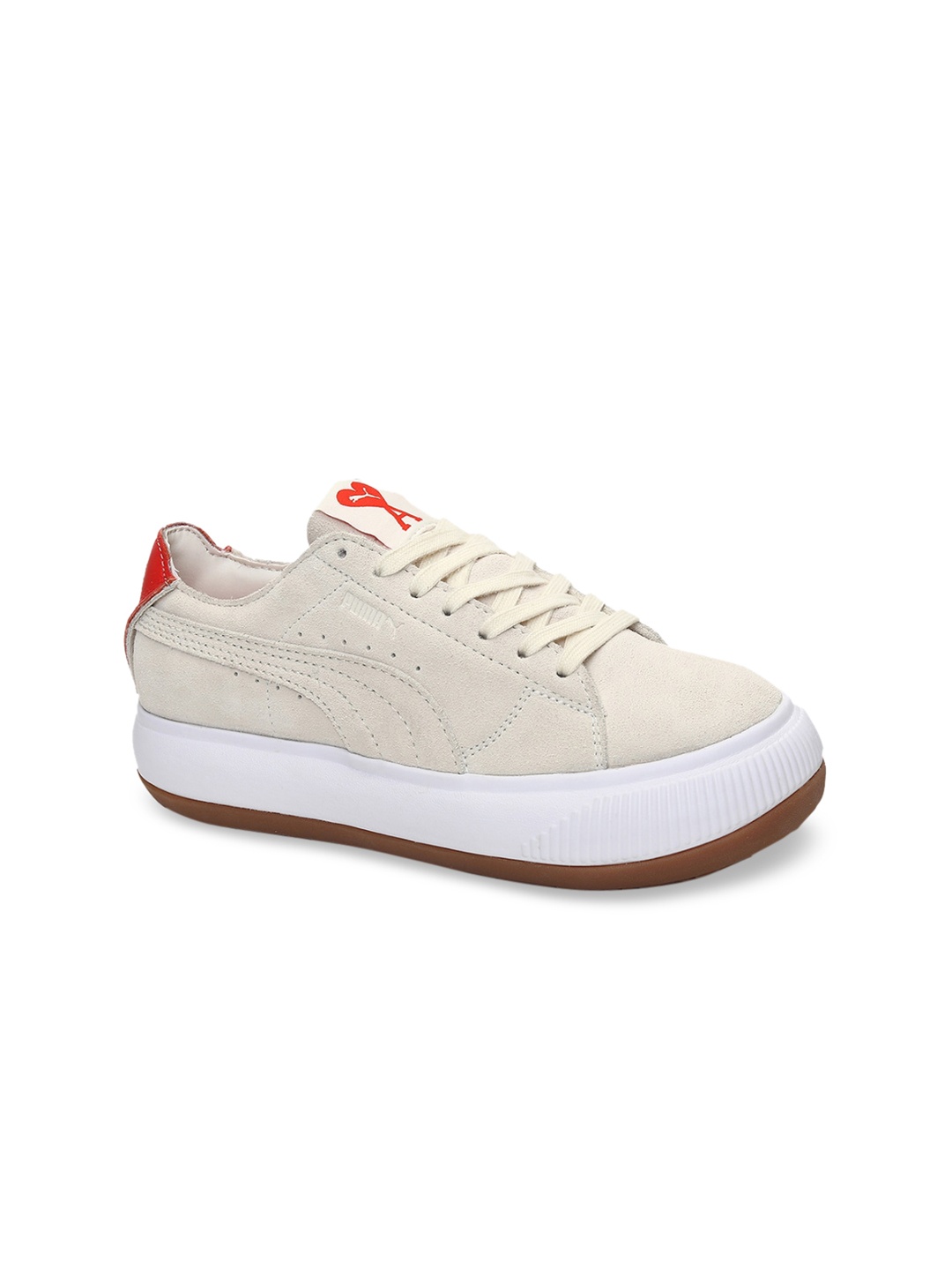 

Puma Women White Deconstruct Suede Mayu Sneakers