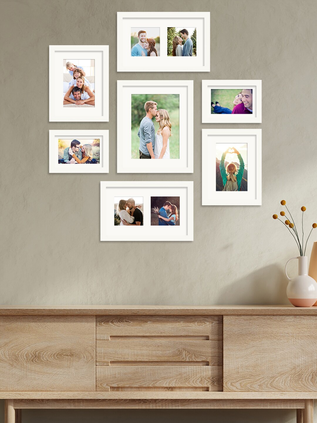 

Art Street Set Of 7 Wall Photo Frames, White