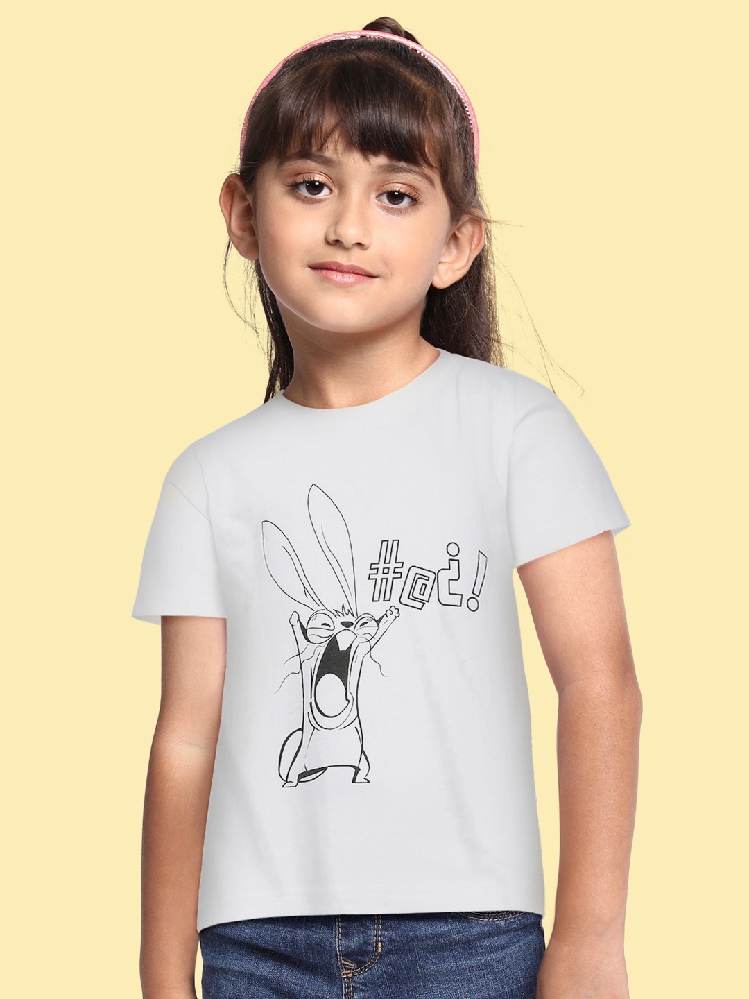

BRATMA Kids White & Black Pure Cotton Printed T-shirt