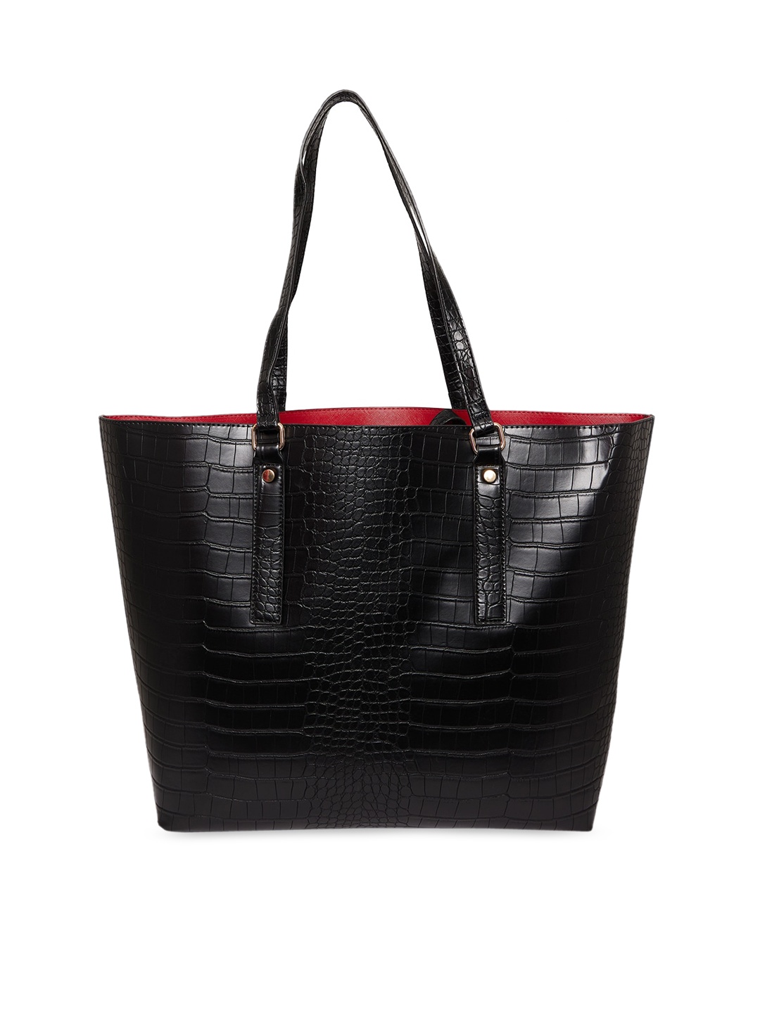 

ALDO Black Textured PU Oversized Shopper Tote Bag