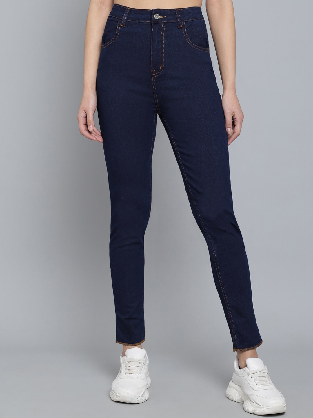 

Kotty Women Blue Jean Skinny Fit High-Rise Cropped Jeans