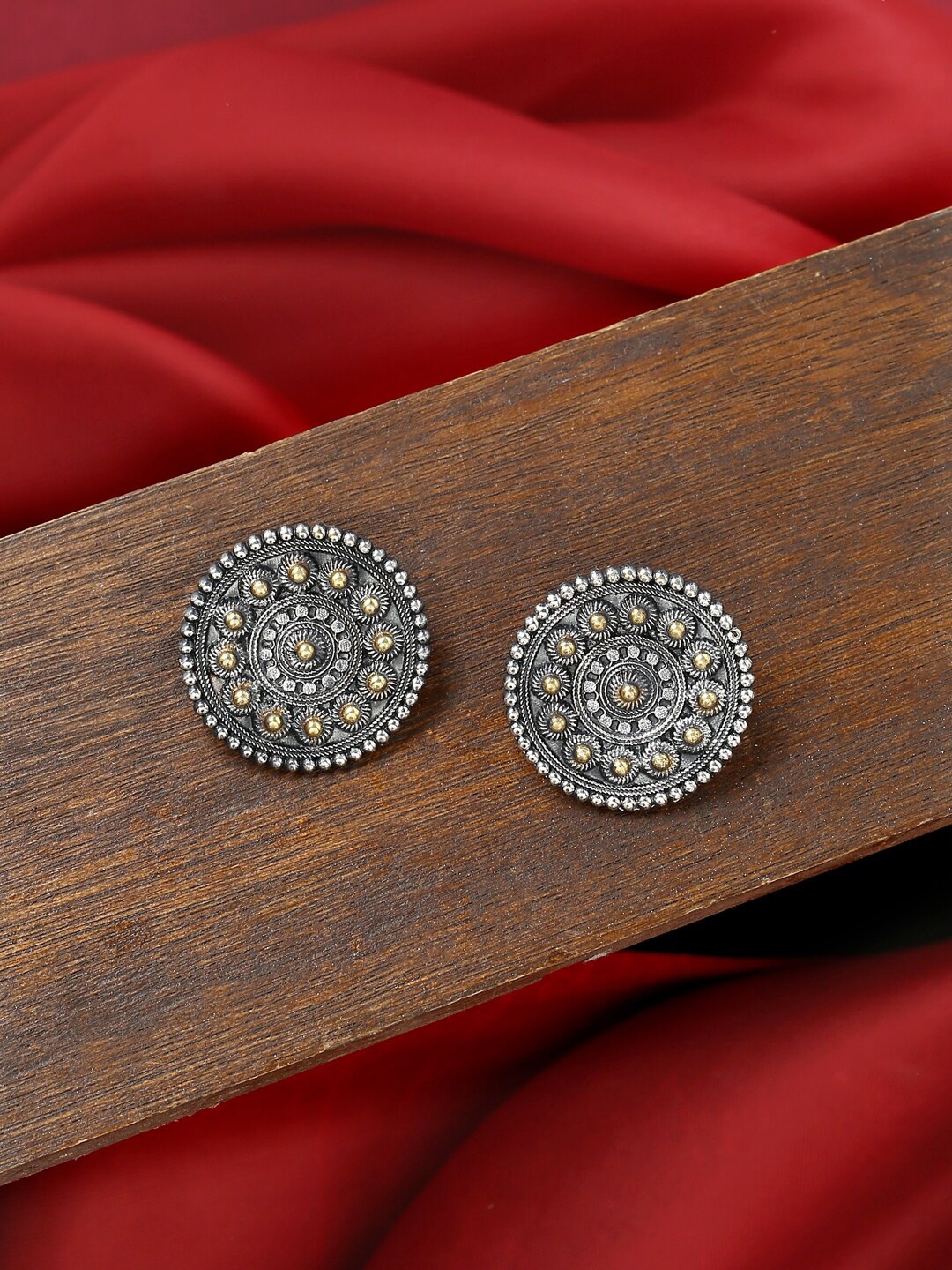 

VIRAASI Gold-Toned Contemporary Studs Earrings