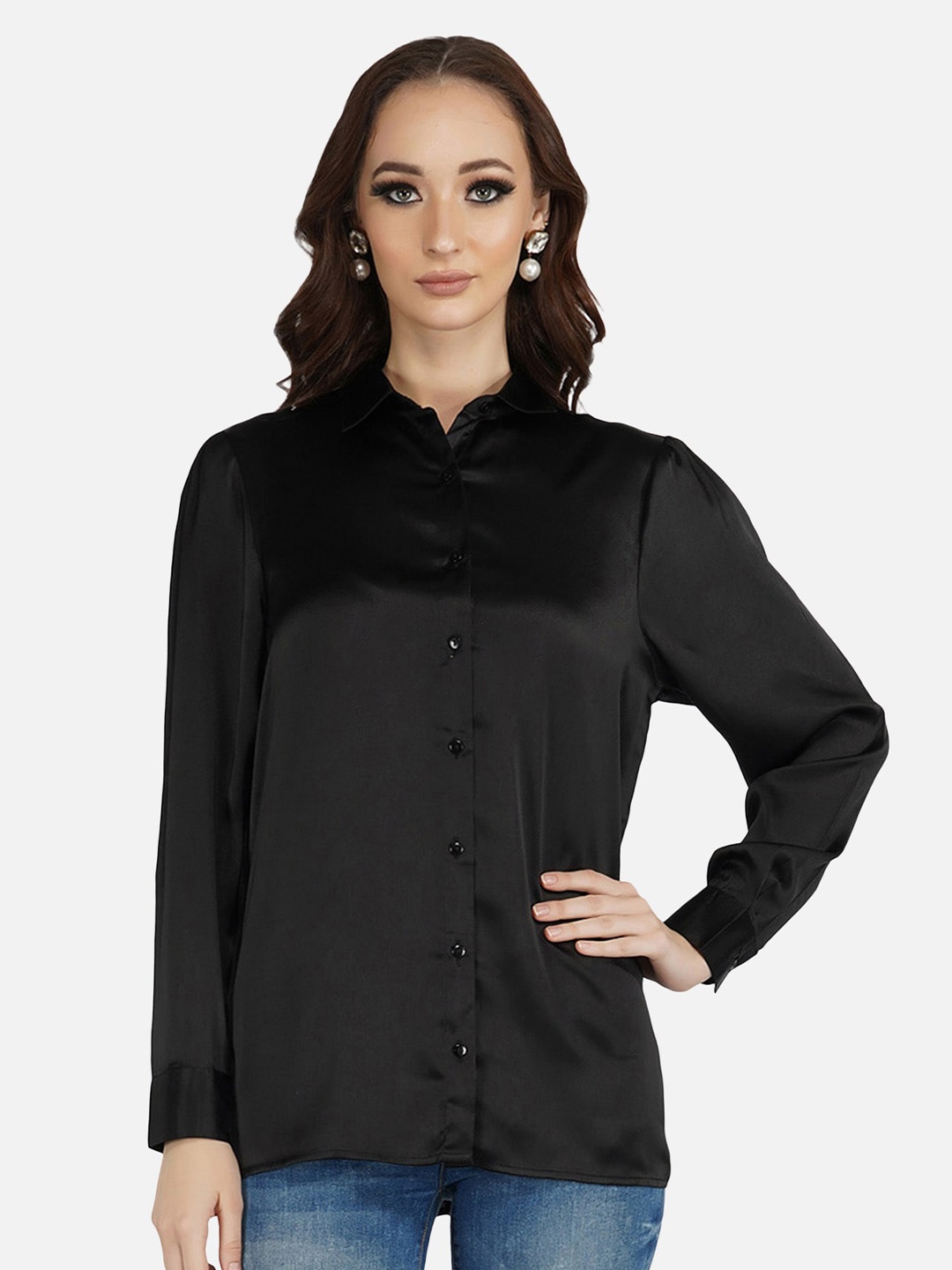 

ATTIC SALT Women Black Party Shirt
