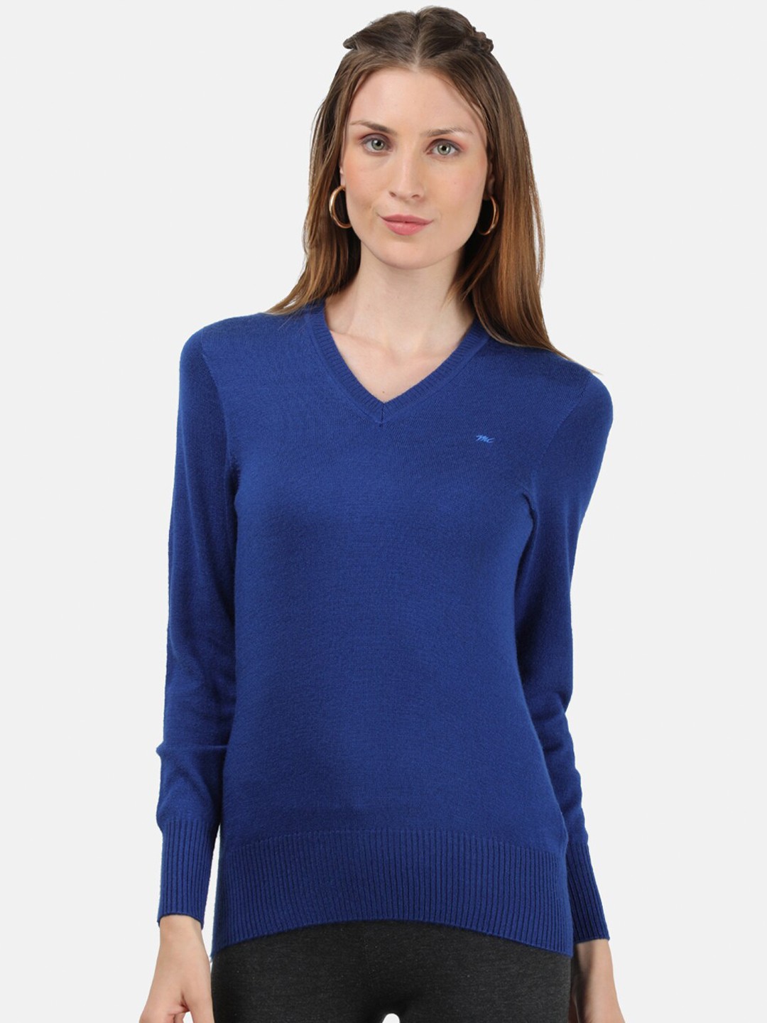

Monte Carlo Women Blue Solid Pullover