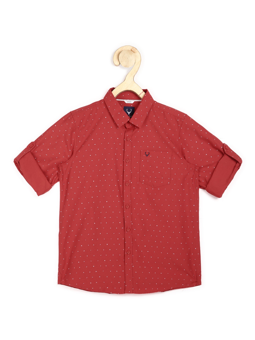 

Allen Solly Junior Boys Red Printed Slim Fit Printed Casual Shirt