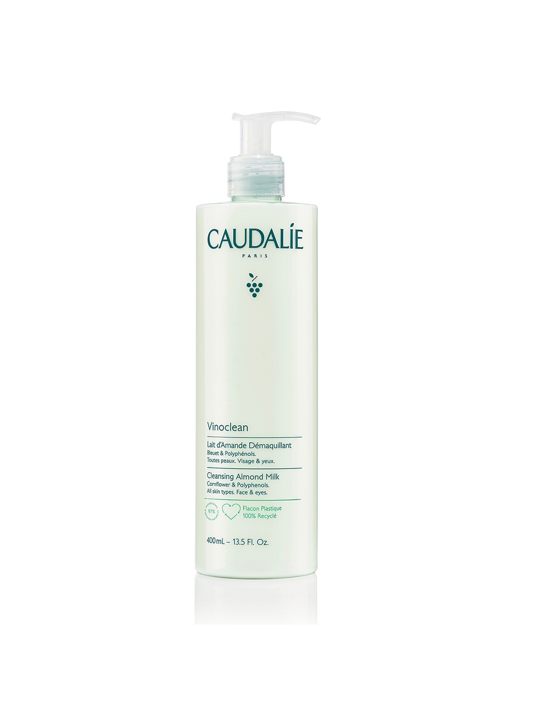 

Caudalie Vinoclean Cleansing Almond Milk for All Skin Type - Vegan - 400 ml, White