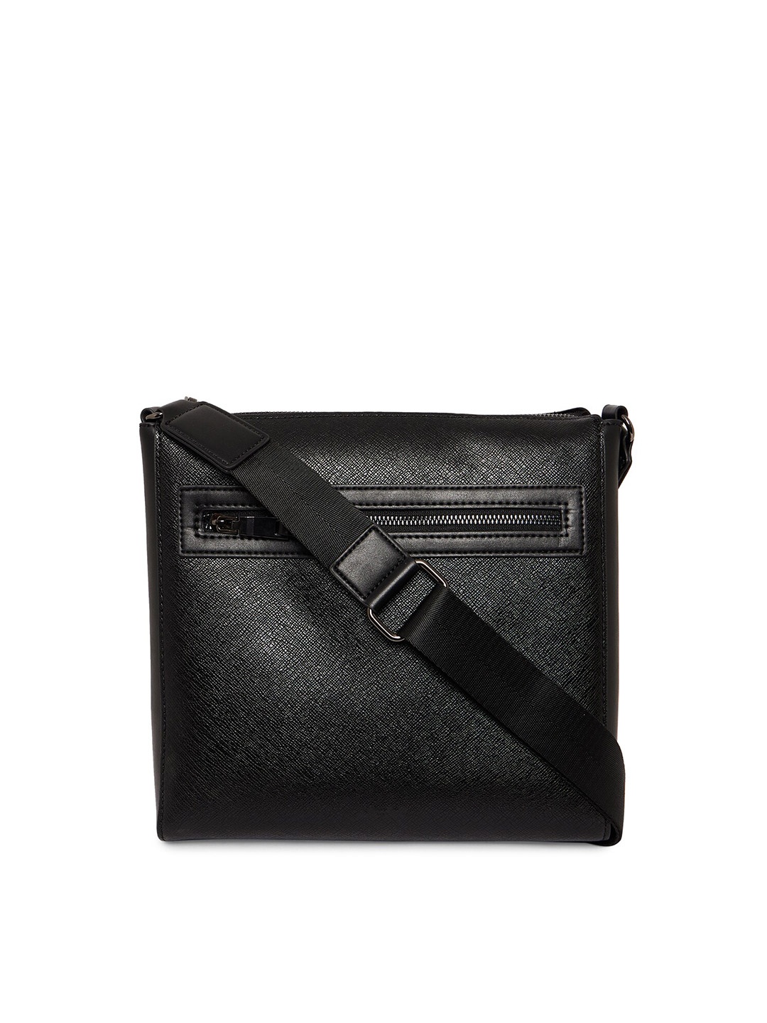 

ALDO Men Black Textured Messenger Bag
