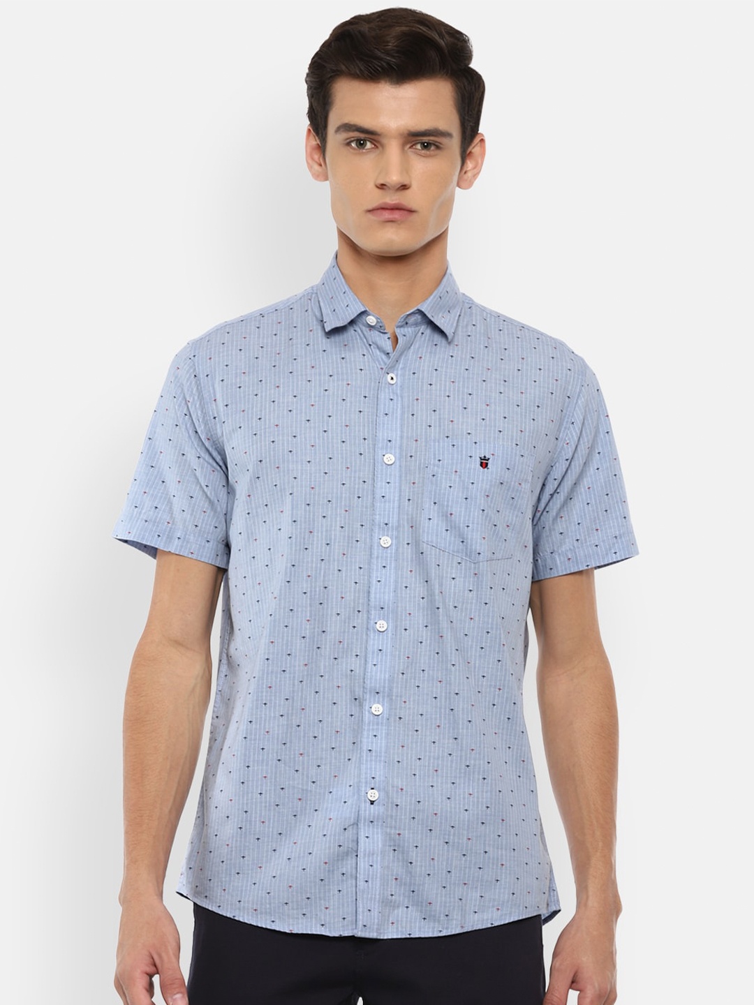 

Louis Philippe Sport Men Blue Slim Fit Pure Cotton Printed Casual Shirt