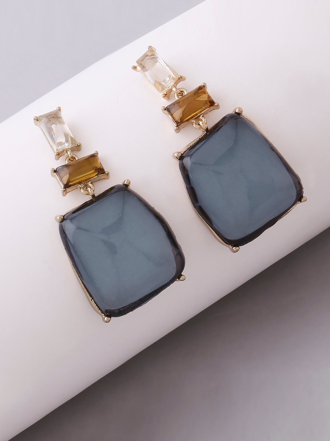 

Lilly & sparkle Blue & Gold-Toned Contemporary Drop Earrings