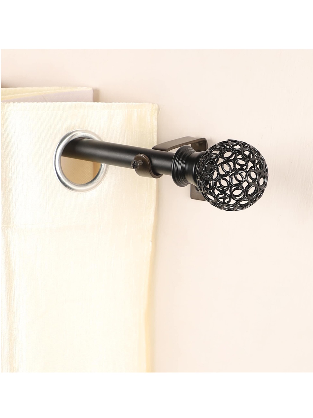 

The Decor Mart Set of 2 Black Extendable Curtain Rods With Brackets