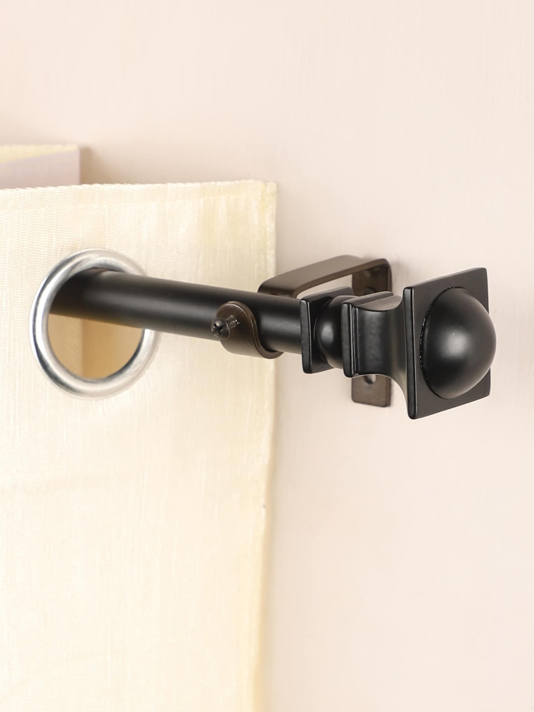 

The Decor Set Of 2 Extendable Curtain Rod With Brackets, Black