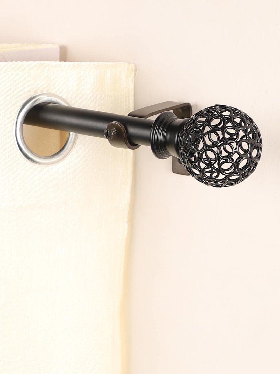 

The Decor Mart Set Of 2 Extendable Curtain Rods, Black