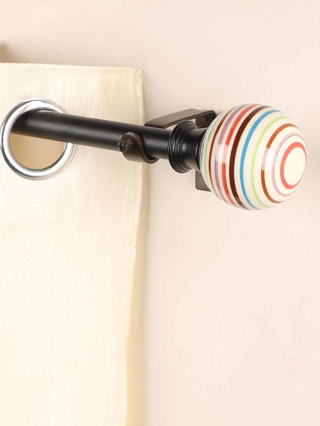 

The Decor Mart Set of 4 Multicolored Extendable Curtain Rods With Brackets, Multi