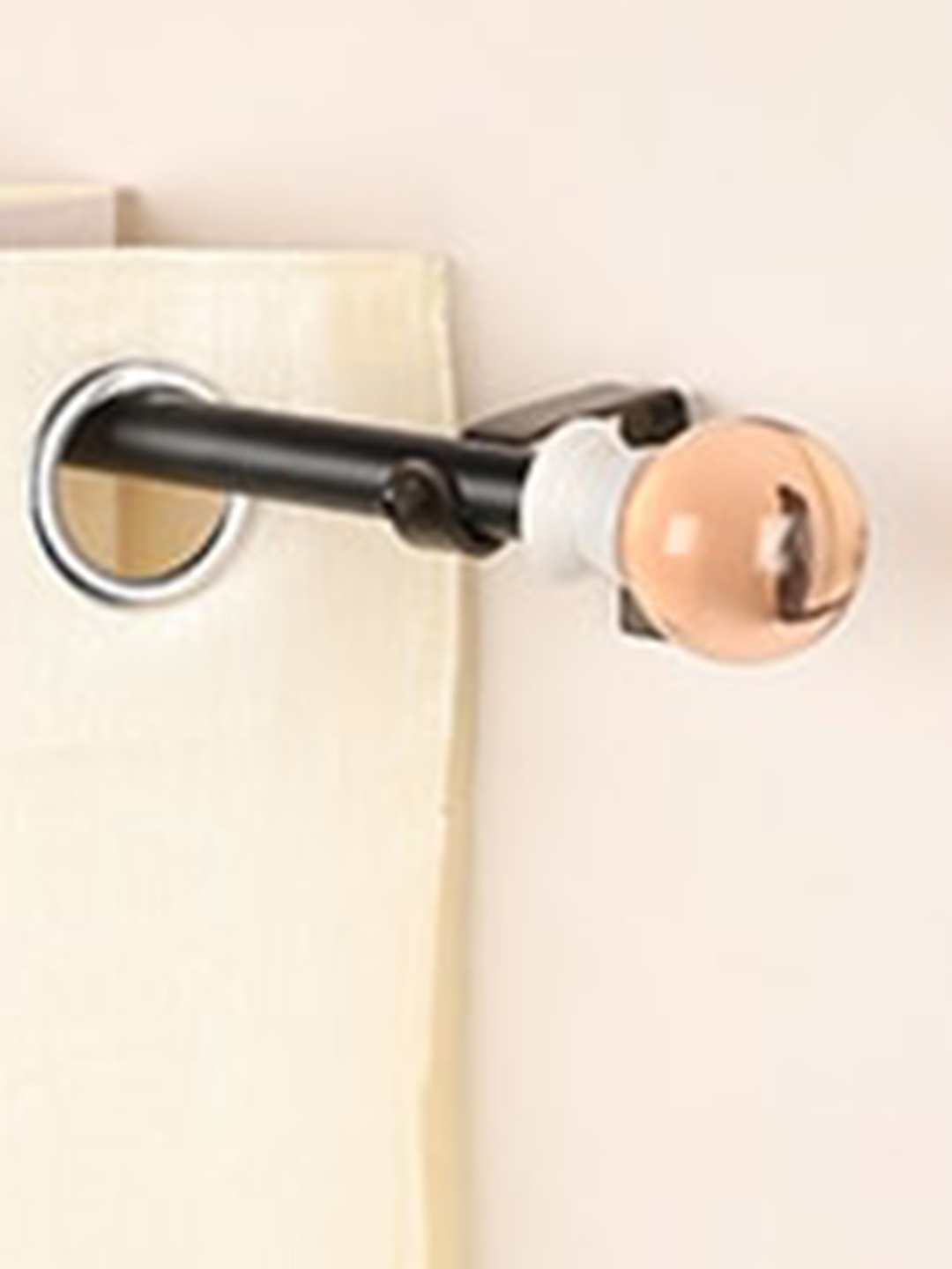 

The Decor Mart Set Of 2 Pink & Black Extendable Curtain Rods With Brackets