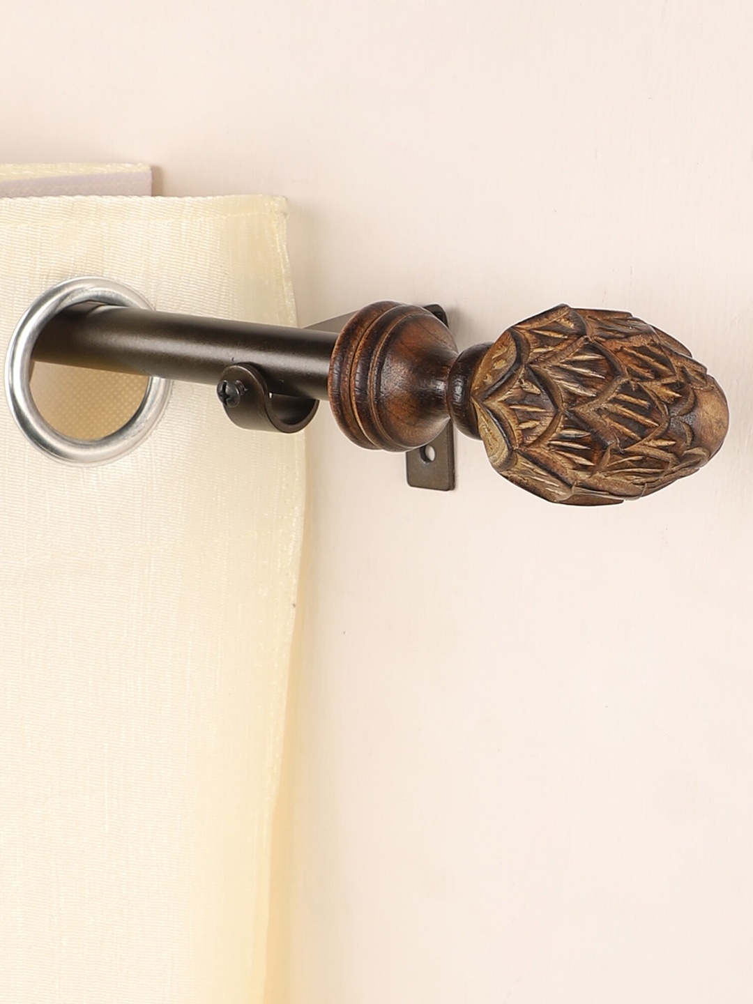 

The Decor Mart Set Of 2 Brown Extendable Curtain Rods With Brackets