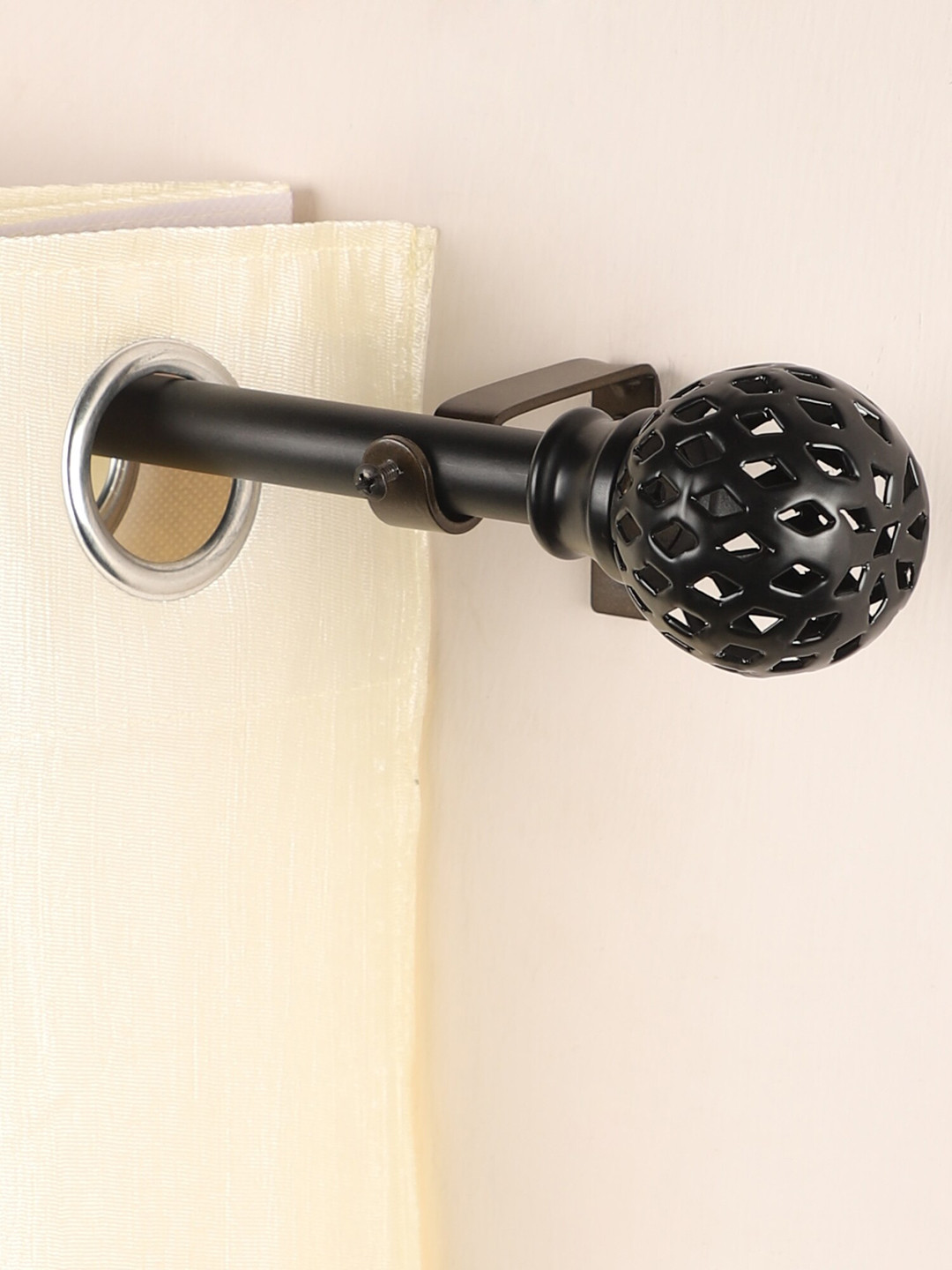 

The Decor Mart Pack Of 2 Black Extendable Rods With Brackets, White