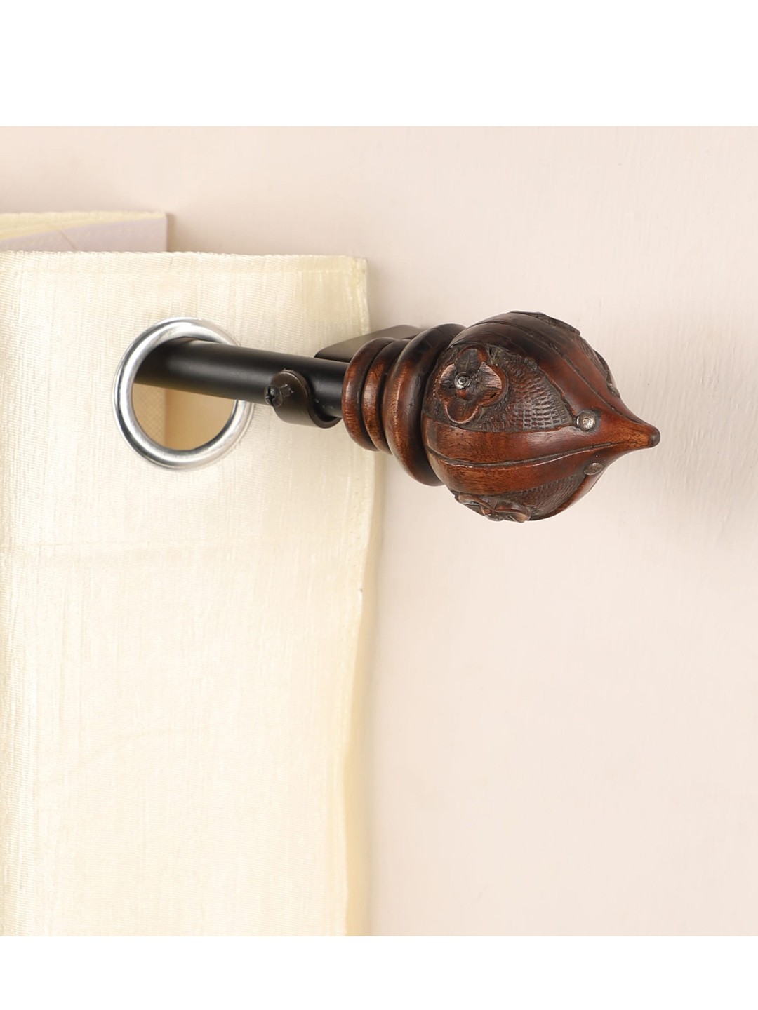 

The Decor Mart Set Of 4 Brown Extendable Curtain Rods With Brackets