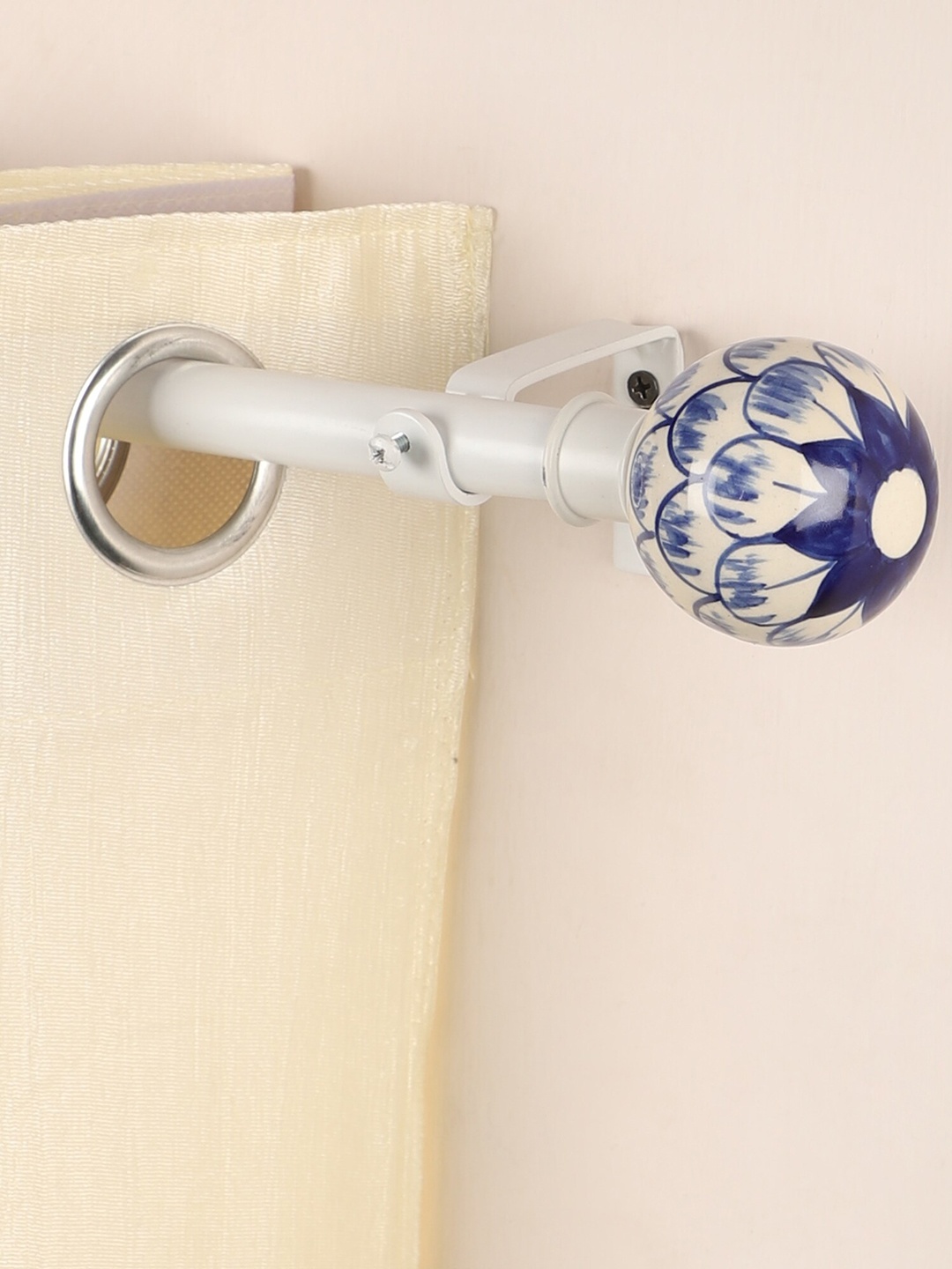 

The Decor Mart Set Of 2 Blue Extendable Curtain Rods With Brackets