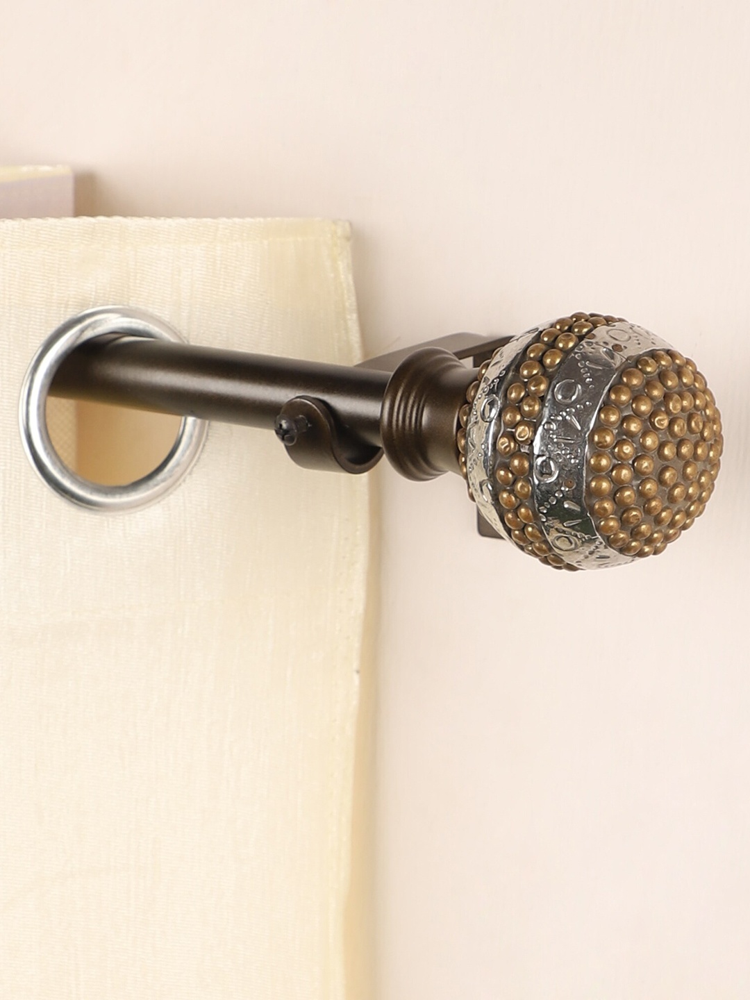 

The Decor Mart Set Of 2 Gold-Coloured Extendable Curtain Rods With Brackets
