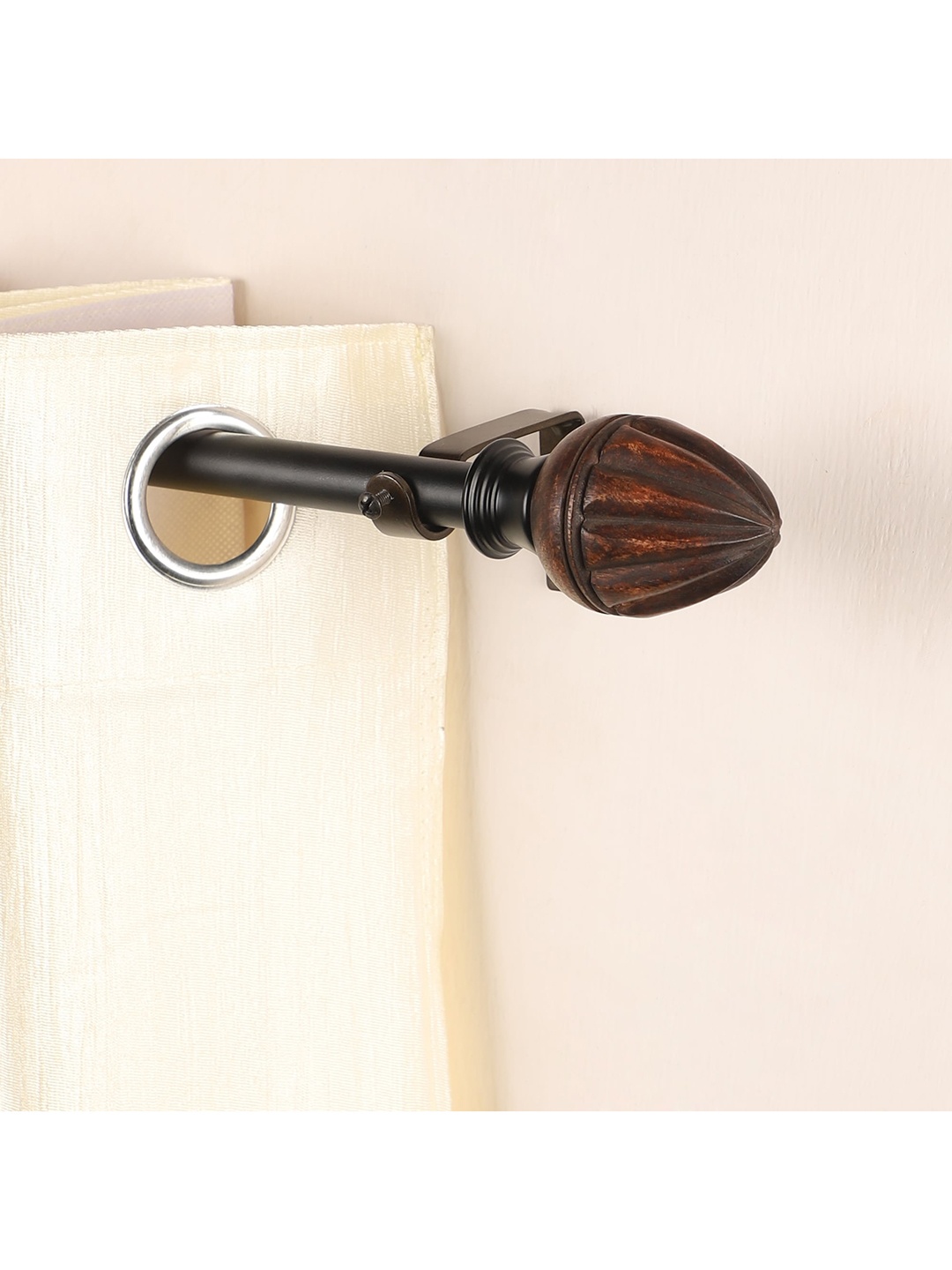 

The Decor Mart Set of 2 Brown Extendable Curtain Rods With Brackets