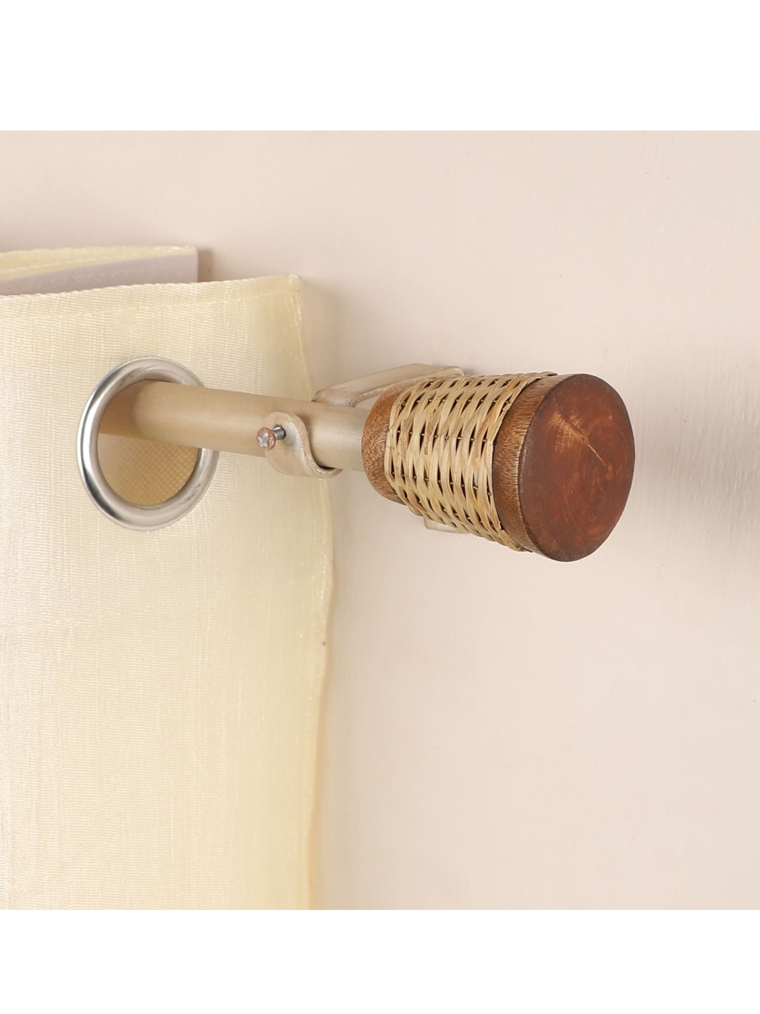 

The Decor Mart Set of 2 Yellow Extendable Curtain Rods With Brackets