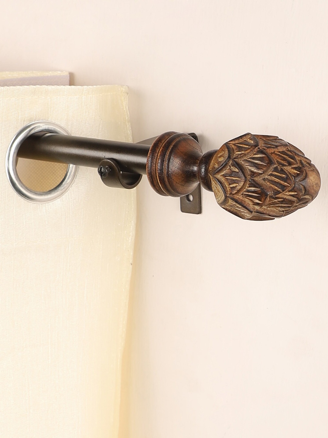 

The Decor Mart Set of 4 Black & Brown Extendable Curtain Rods With Brackets