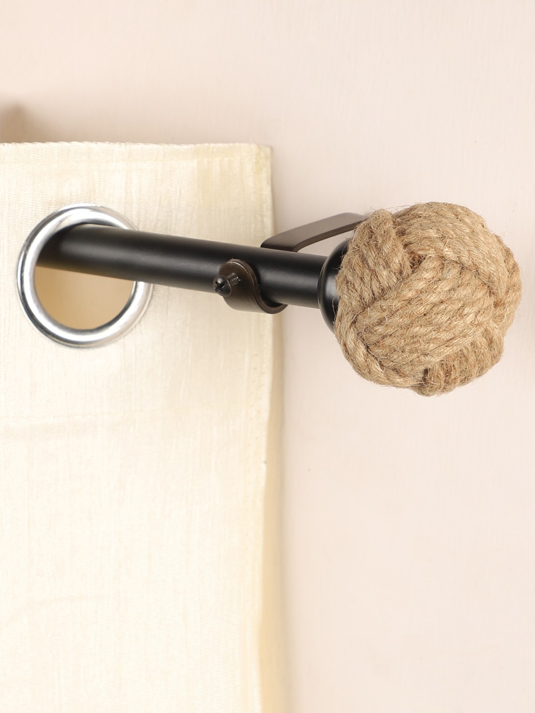 

The Decor Mart Set of 4 Black & Brown Extendable Curtain Rods With Brackets