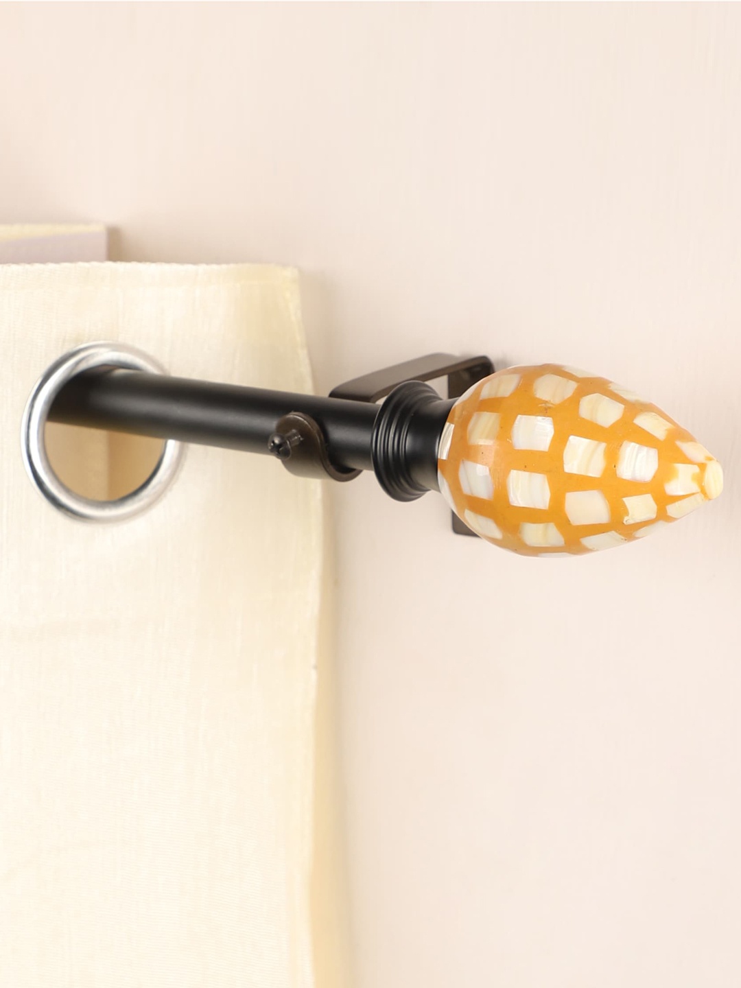 

The Decor Mart Orange Extendable Curtain Rods With Brackets