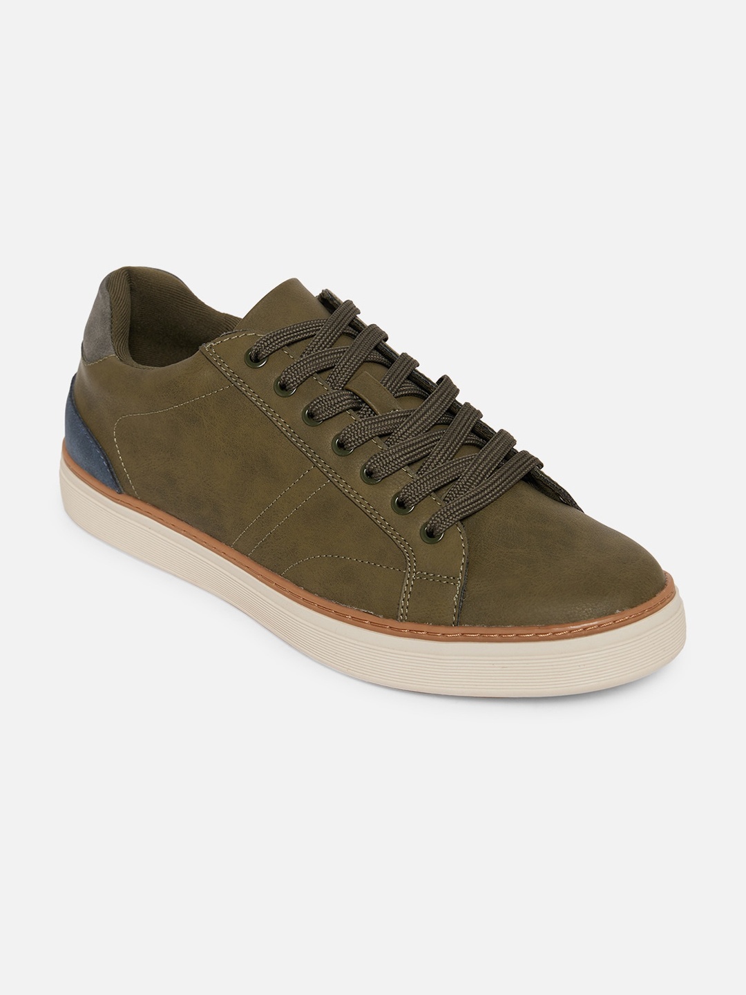 

ALDO Men Olive Green Colourblocked Sneakers