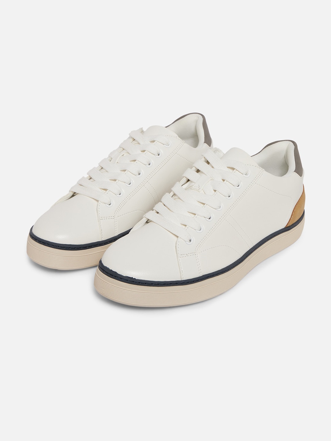 

ALDO Men White & Brown Colourblocked Sneakers