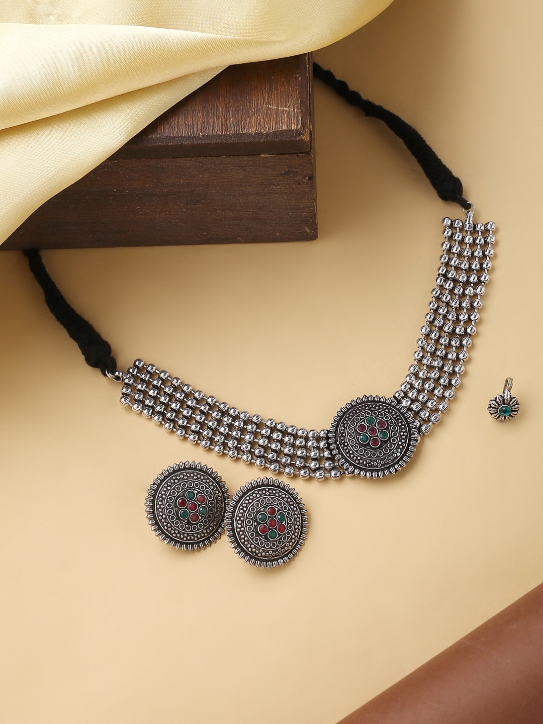 

VIRAASI Oxidised Silver-Toned Jewellery Set