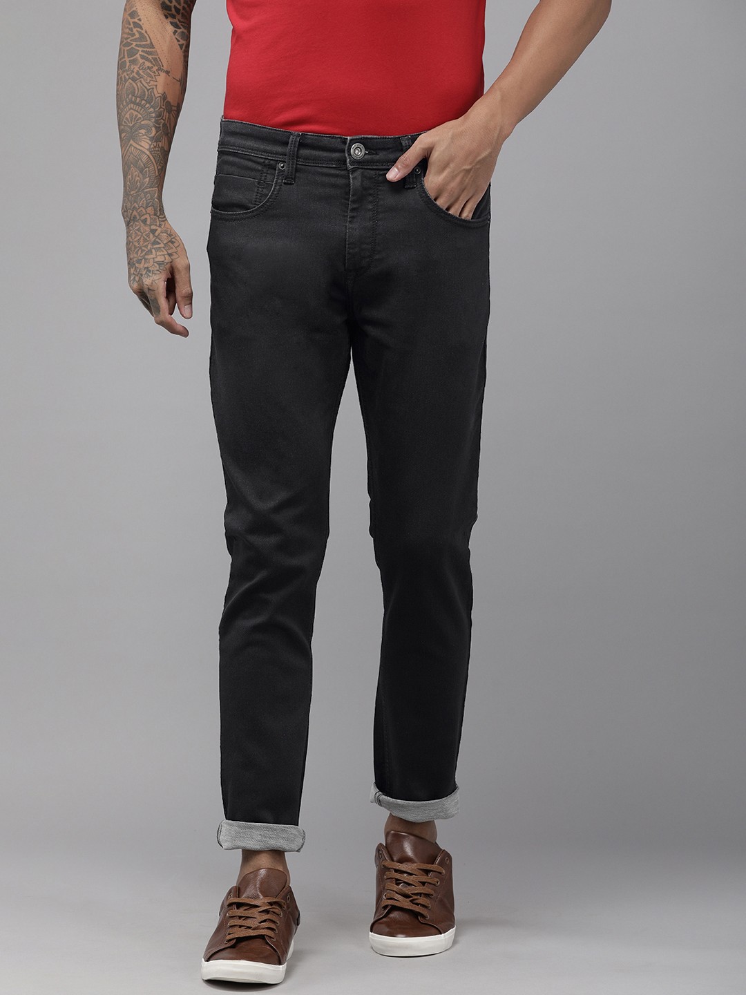

BEAT LONDON by PEPE JEANS Men Black Skinny Fit Stretchable Jeans