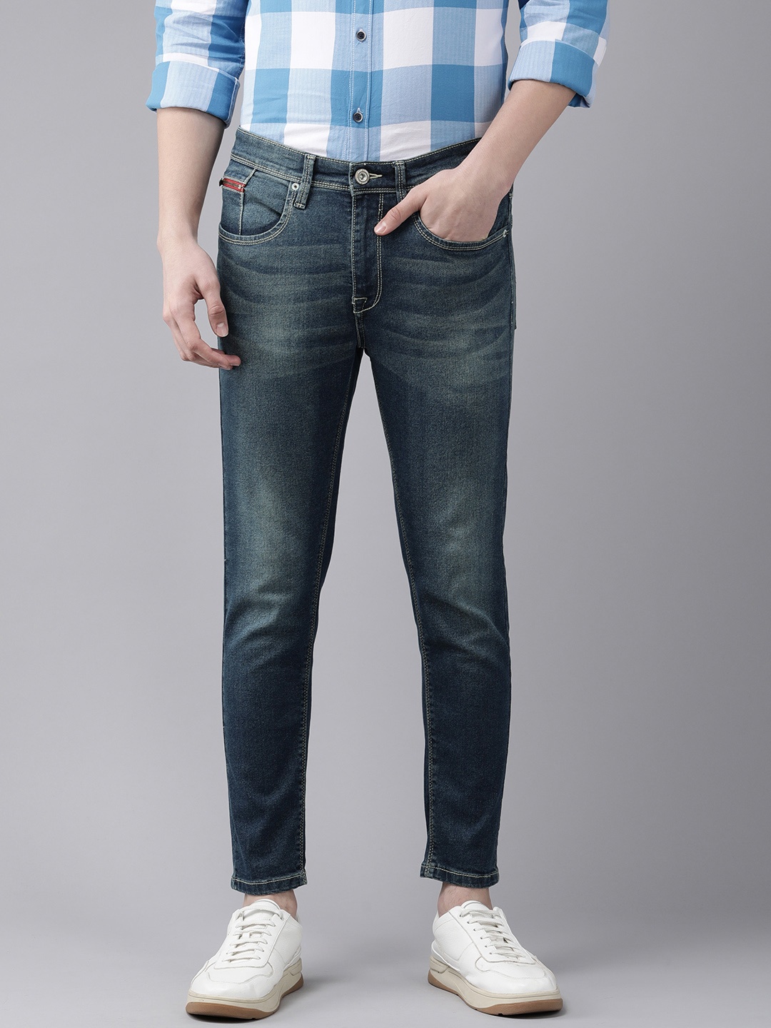 

BEAT LONDON by PEPE JEANS Men Blue Skinny Fit Light Fade Stretchable Jeans