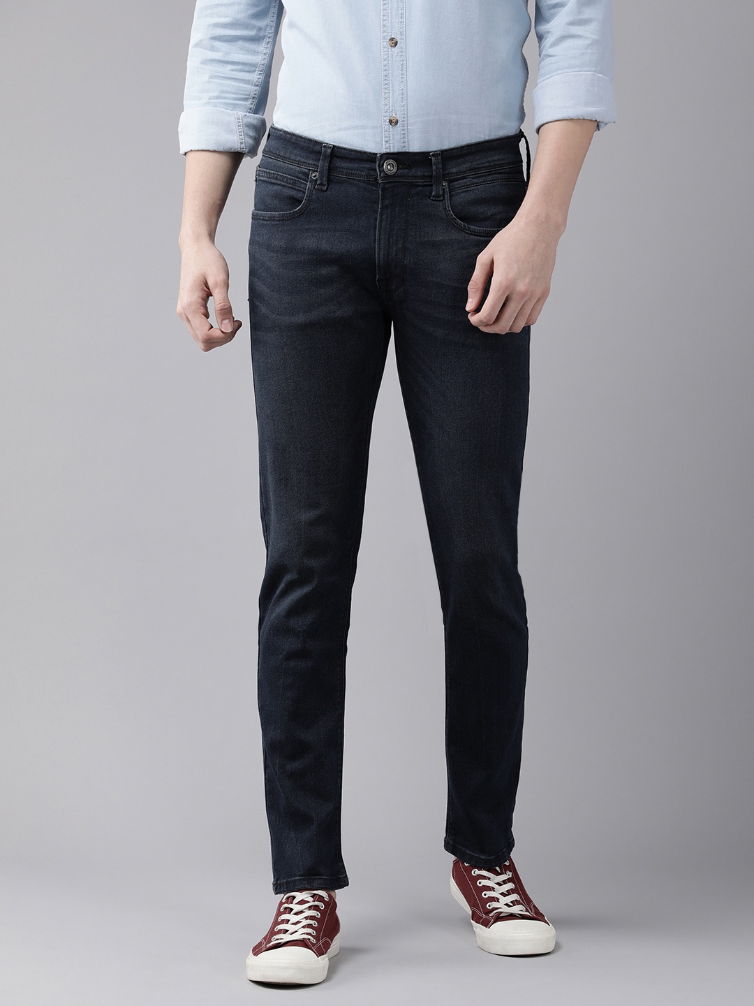 

BEAT LONDON by PEPE JEANS Men Black Tapered Fit Low-Rise Stretchable Jeans