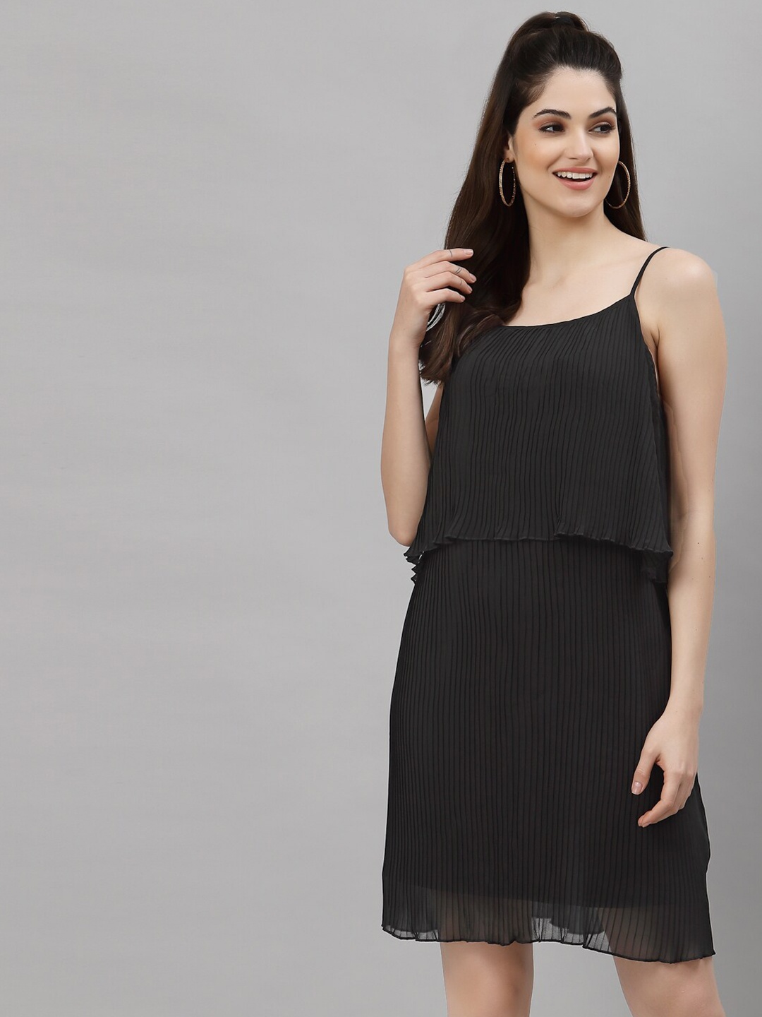 

NEUDIS Black Crepe A-Line Dress