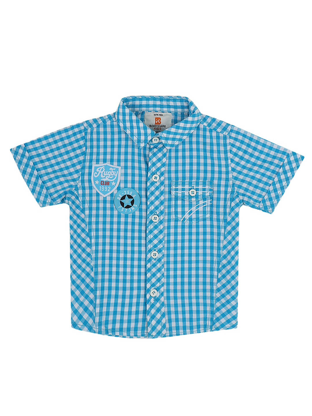 

Bodycare Kids Boys Blue Gingham Checked Cotton Casual Shirt