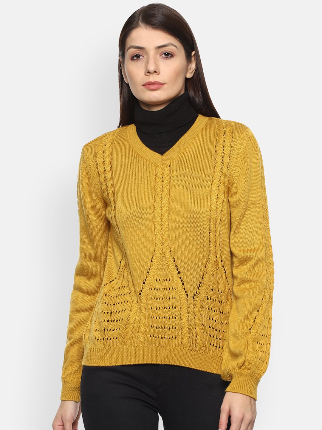 

Van Heusen Woman Women Yellow Acrylic Pullover