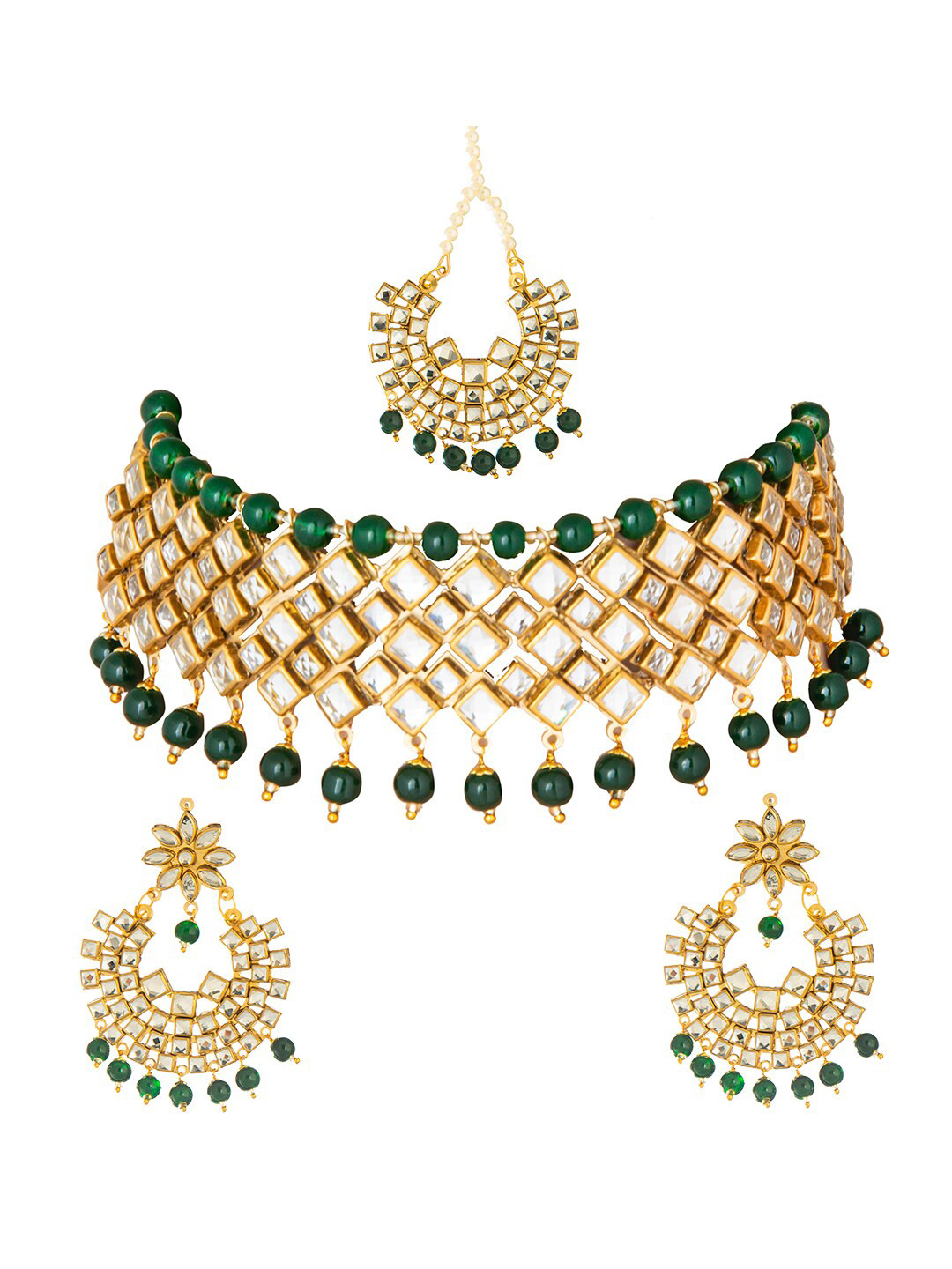 

Shining Jewel - By Shivansh Gold Plated Kundan Choker Bridal Jewellery Set