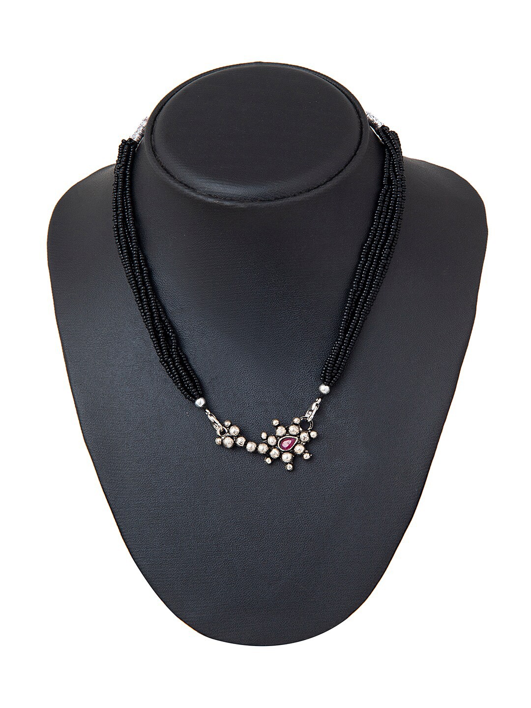 

Shining Jewel - By Shivansh Women Silver-Plated Mangalsutra Thushi Necklace