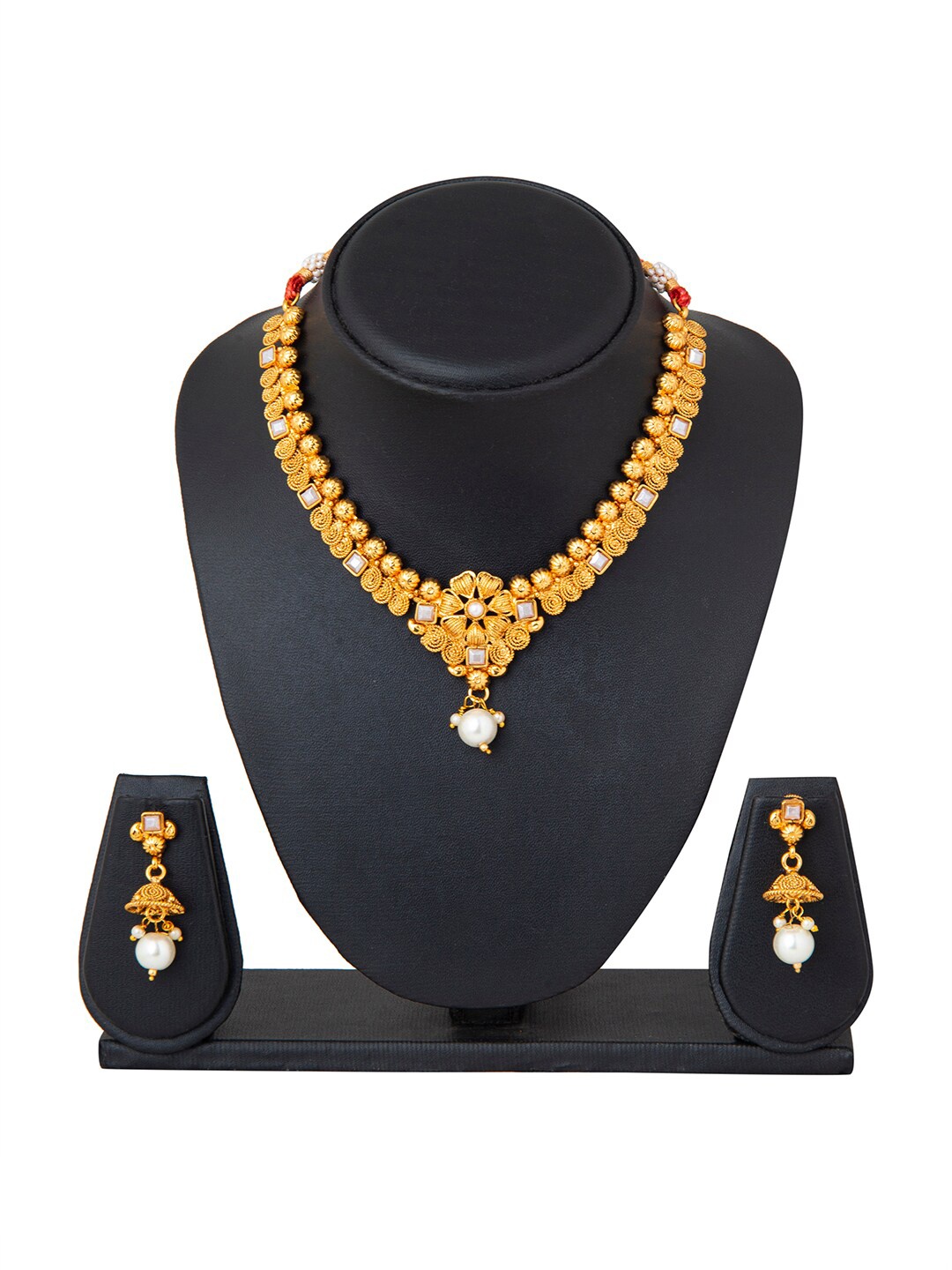 

Shining Jewel - By Shivansh Gold-Toned Brass Gold-Plated Antique Necklace