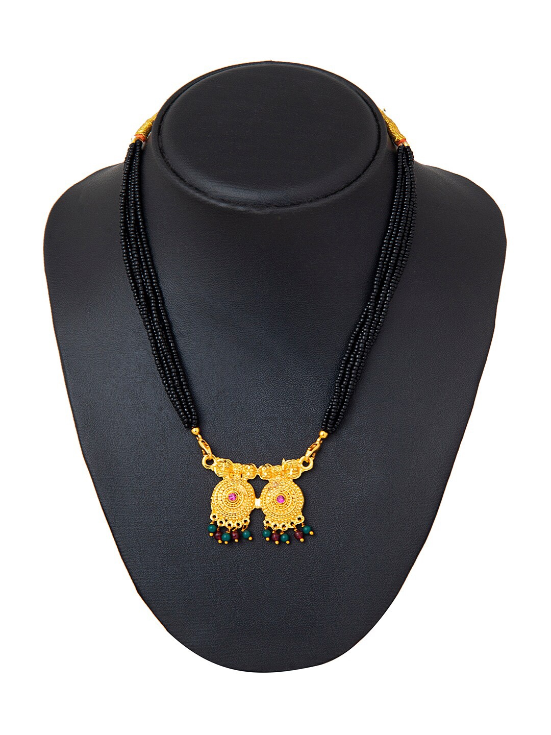 

Shining Jewel - By Shivansh Gold-Toned & Black Brass Necklace