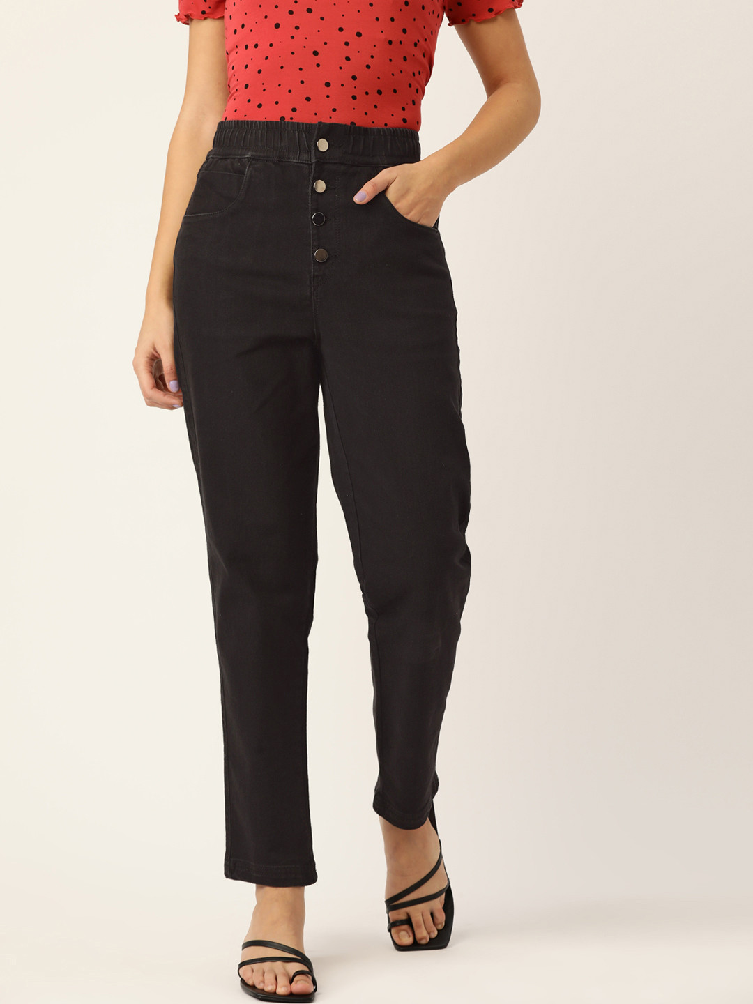 

DressBerry Women Black High-Rise Stretchable Jeans