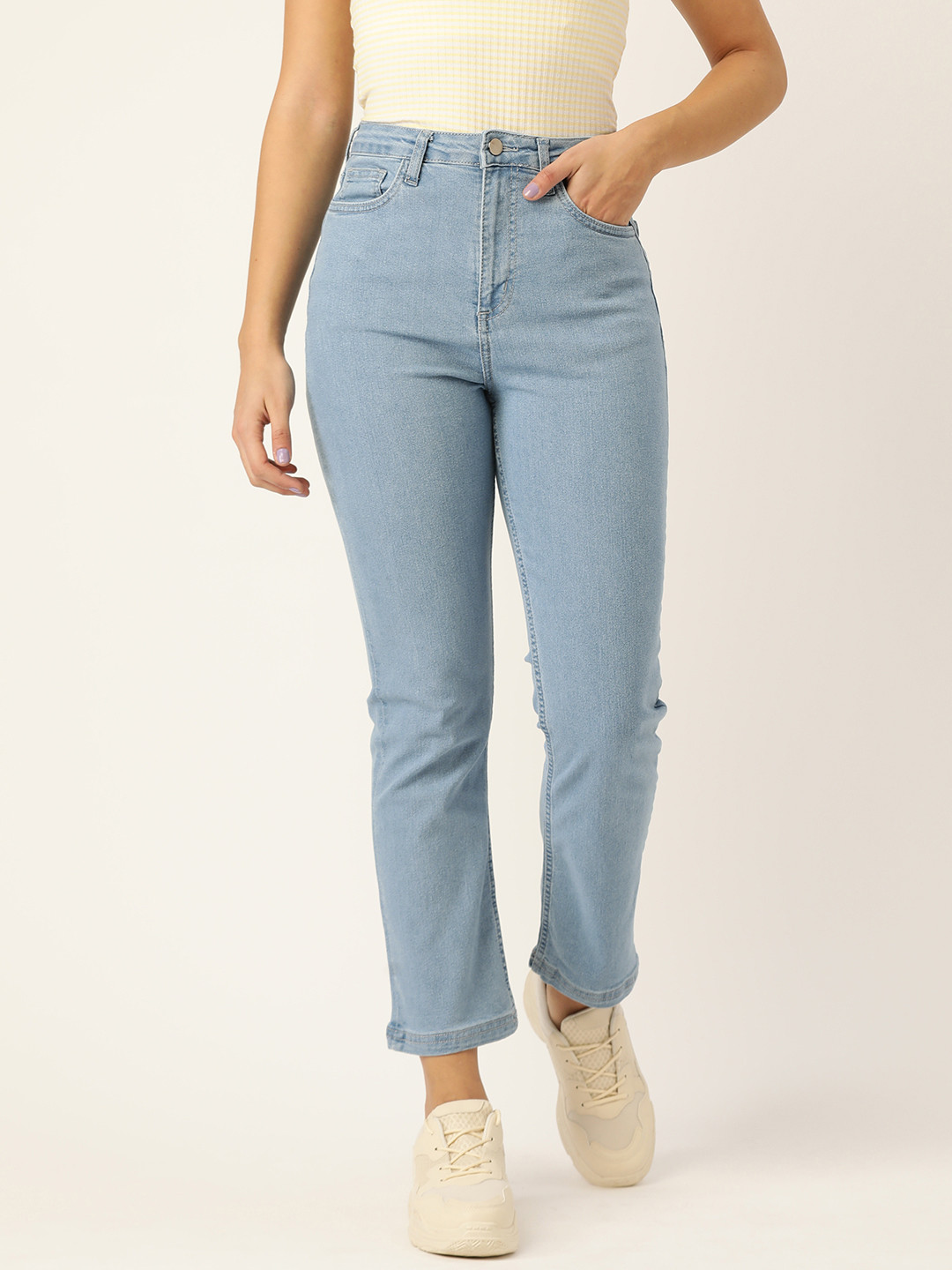 

DressBerry Women Blue Straight Fit High-Rise Stretchable Jeans