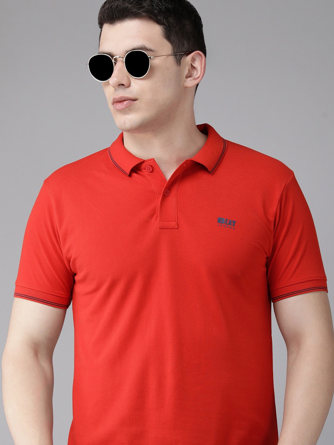 

BEAT LONDON by PEPE JEANS Men Red Polo Collar T-shirt