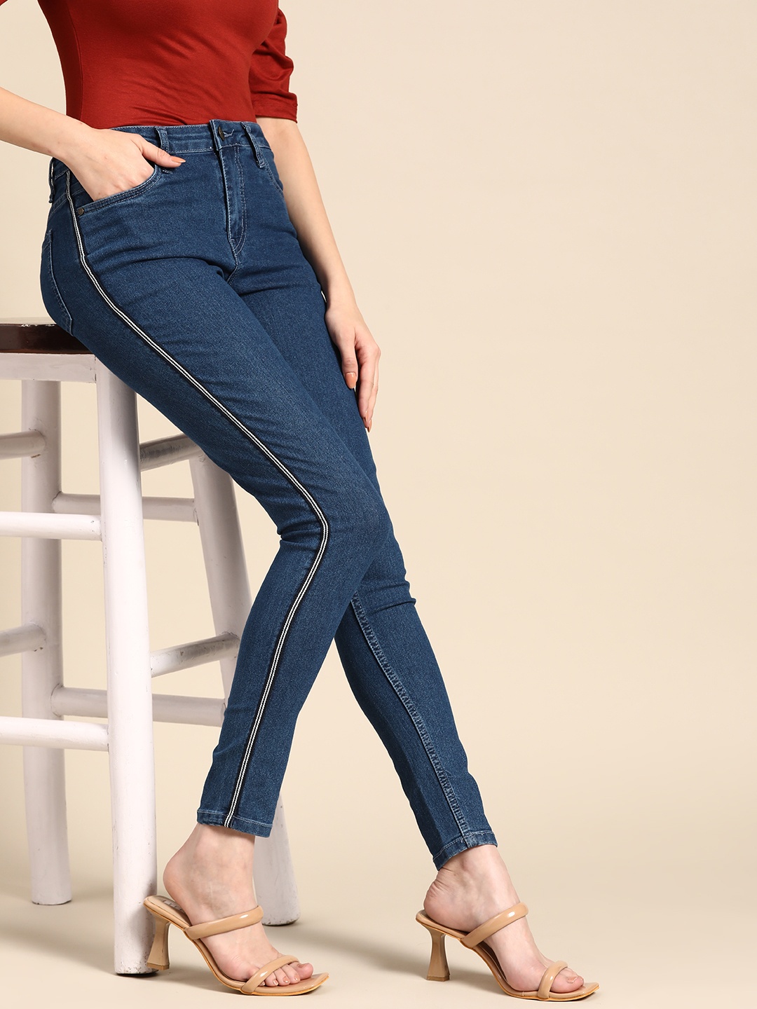 

all about you Women Skinny Fit Stretchable Jeans, Blue